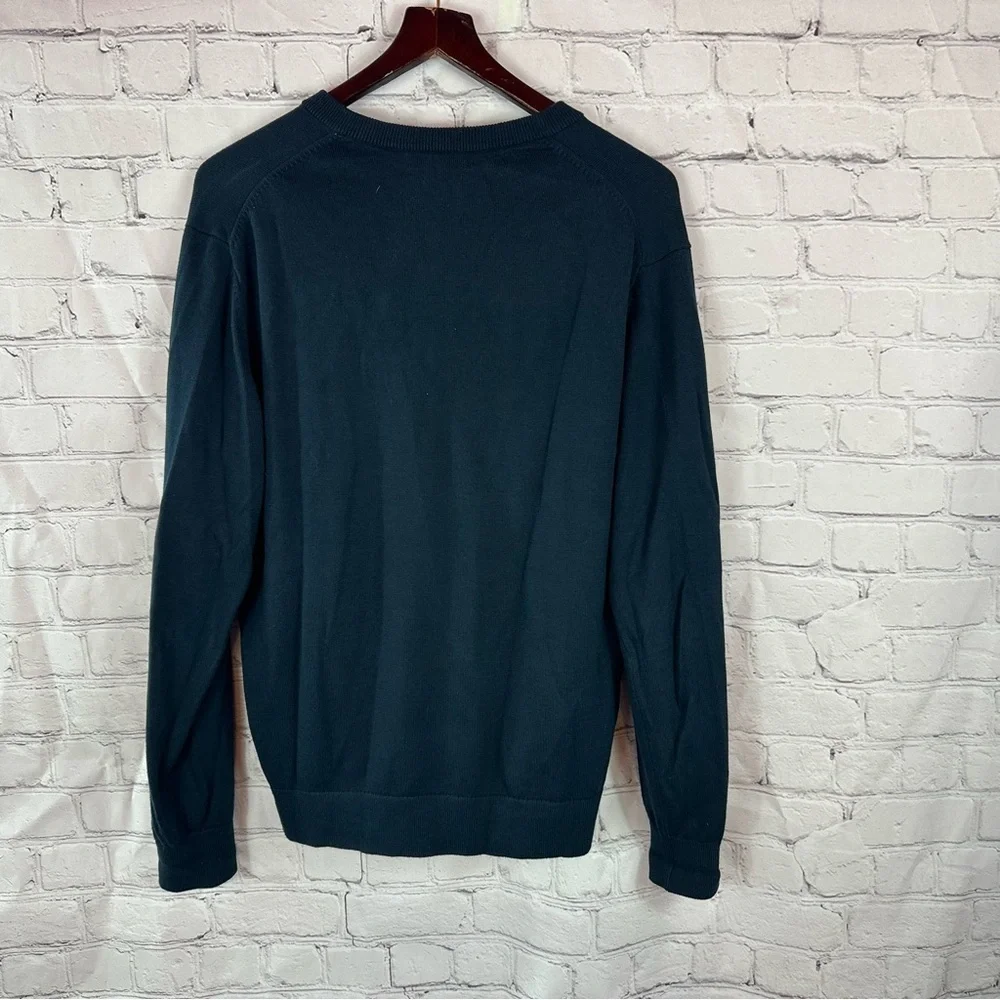 daniel cremieux signature collection Mens M Classic navy V-Neck cotton Sweater
